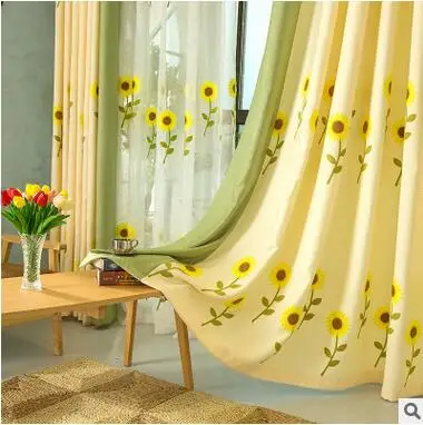 blackout curtain1 Высококачественный вышитый Подсолнух занавес подходит для гостиной/спальни/занавес ткань продукт на заказ - Цвет: blackout curtain1