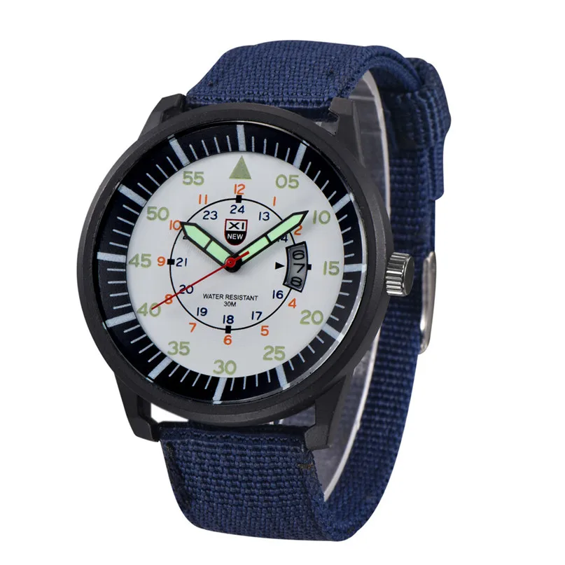 Мужские часы Relojes Hombre светящиеся новинка 2018 полицейский черный G10 нейлоновый