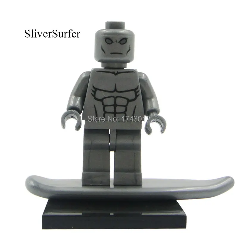 30 шт. Супер Герои Альтрона серебро Серфер Дэдпул Супергерл Робин блоки