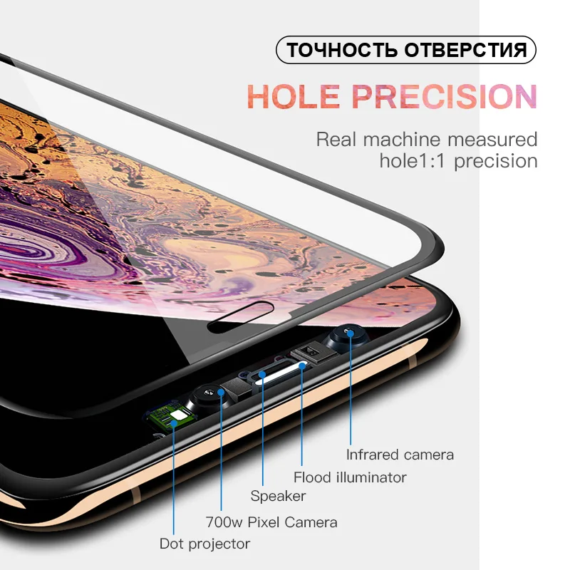 Защитное стекло Ionct 10D с полным покрытием для Iphone X XS Max пленка из закаленного