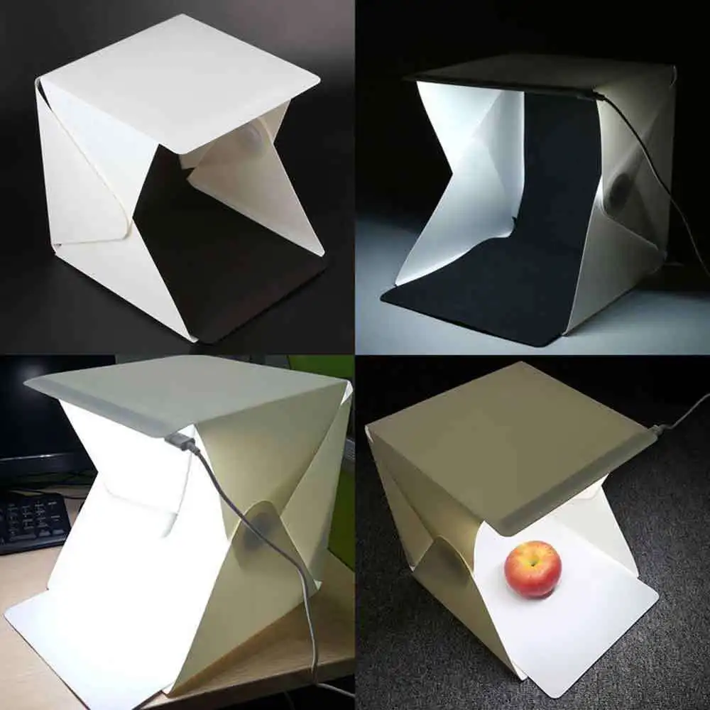 Портативный лайтбокс мини софтбокс LED фотостудия Складная световая коробка фон