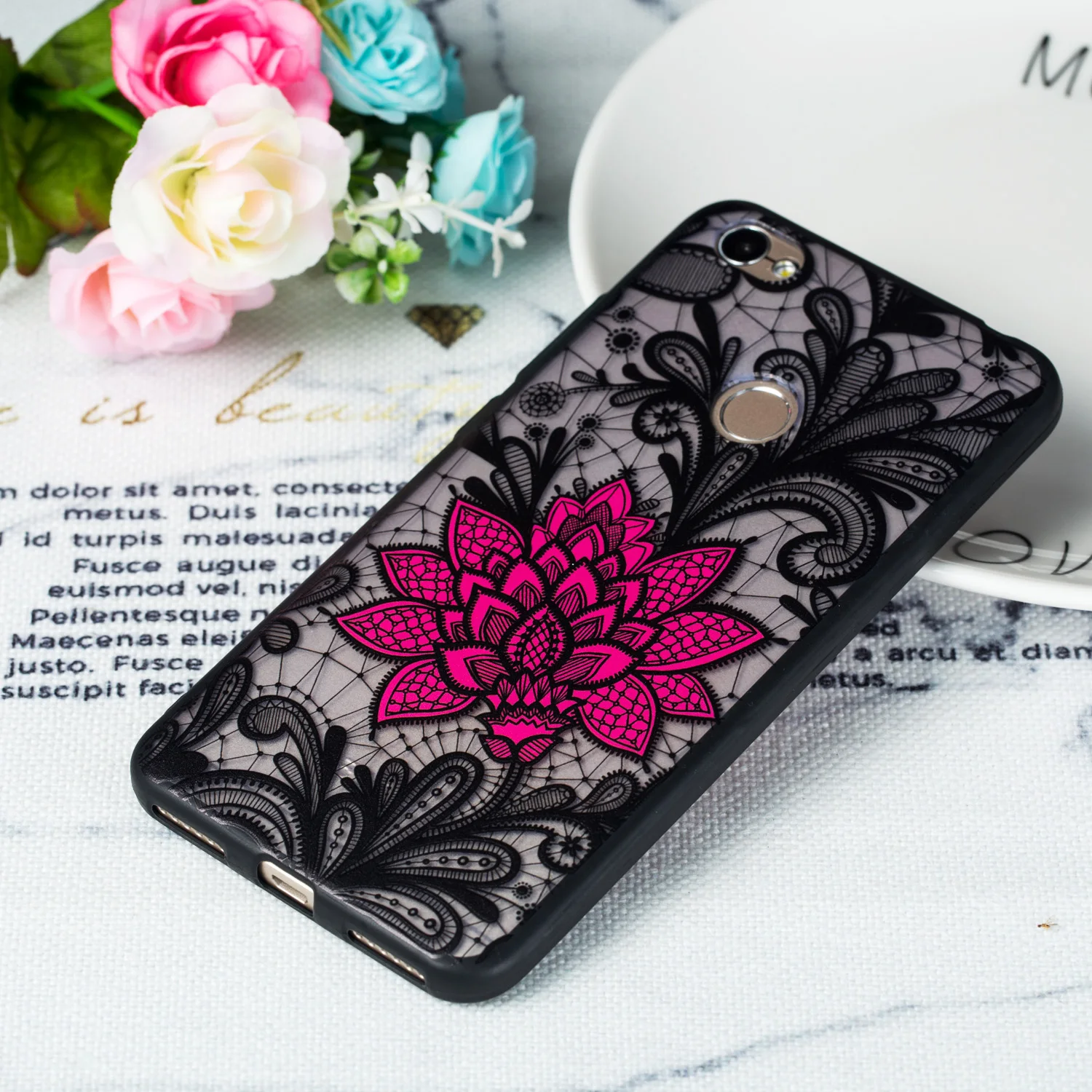 3D женский цветочный чехол для Xiaomi Redmi Примечание 5A рельефный мягкий силиконовый