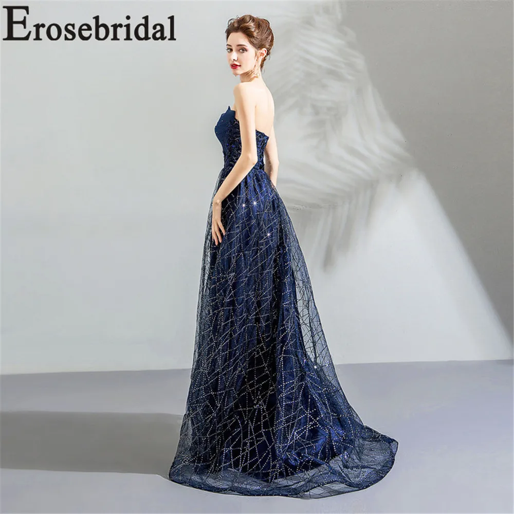 Женское вечернее платье с бусинами Erosebridal длинное блестящее из ткани на