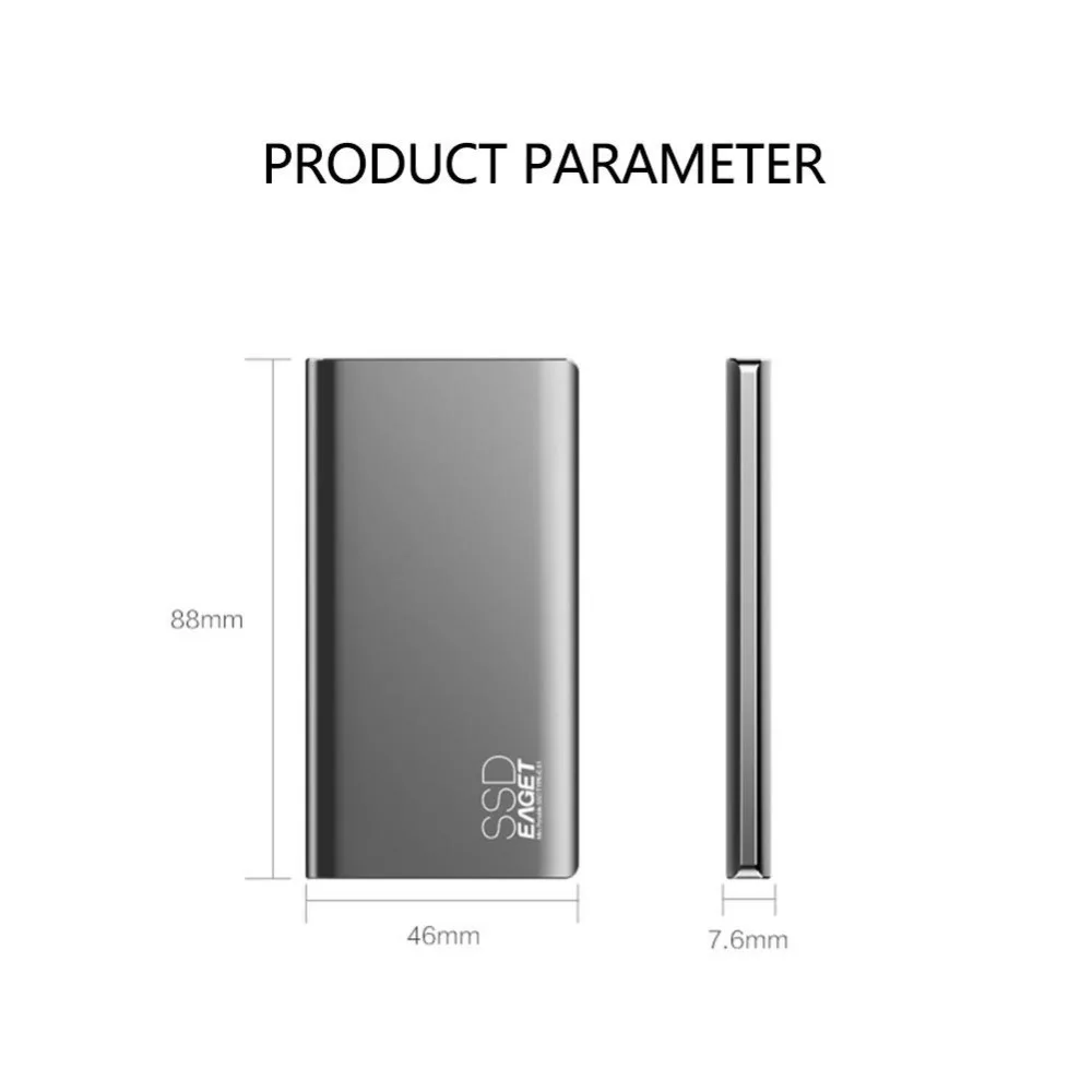 Eaget внешний твердотельный накопитель 512 ГБ 1 8 &quotПортативный SSD Type C USB 3 ssd ТБ
