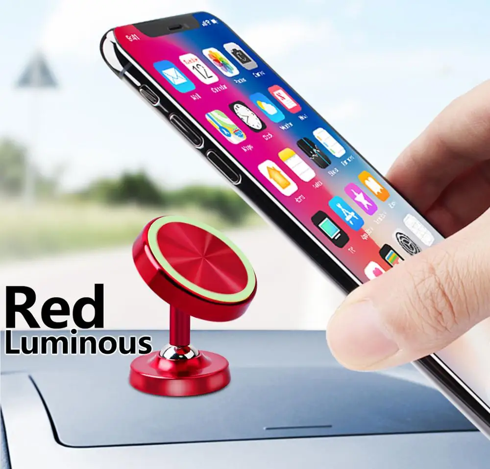 Luminous Red stands Ankndo магнитный держатель для телефона в автомобиле светящийся автомобильный стенд для телефона Магнитный держатель для мобильного телефона вращающийся на 360 магнитный держатель - Цвет: Luminous Red stands
