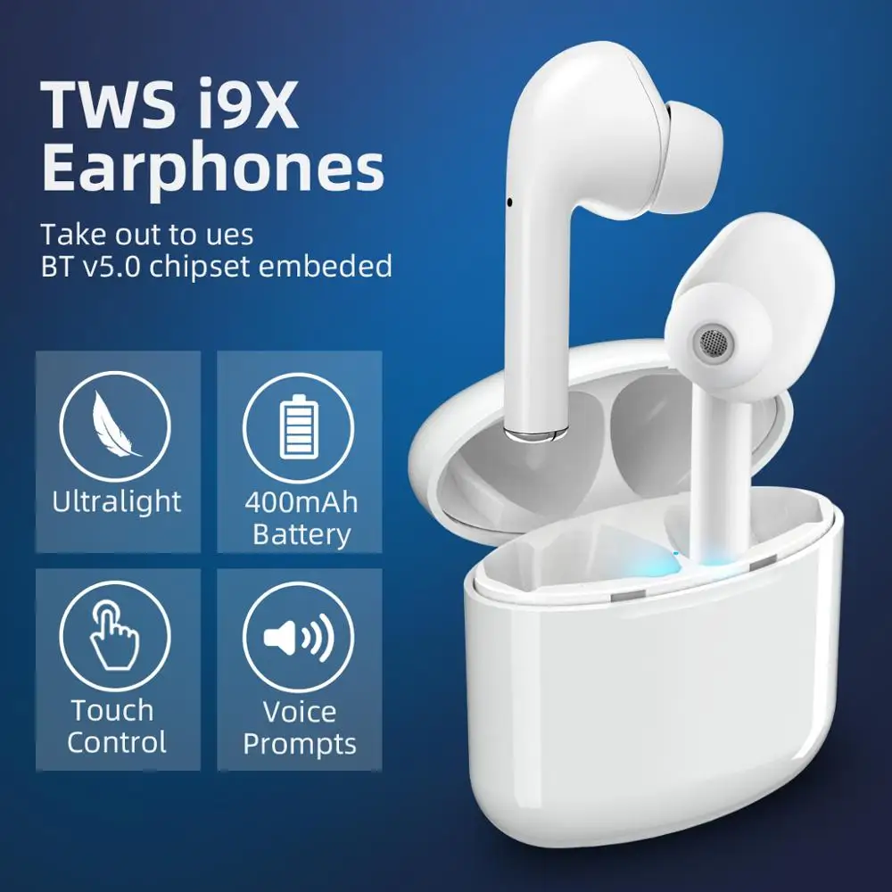 Наушники FONKEN TWS i9X Blutooth сверхлегкие беспроводные наушники 5 0 с сенсорным
