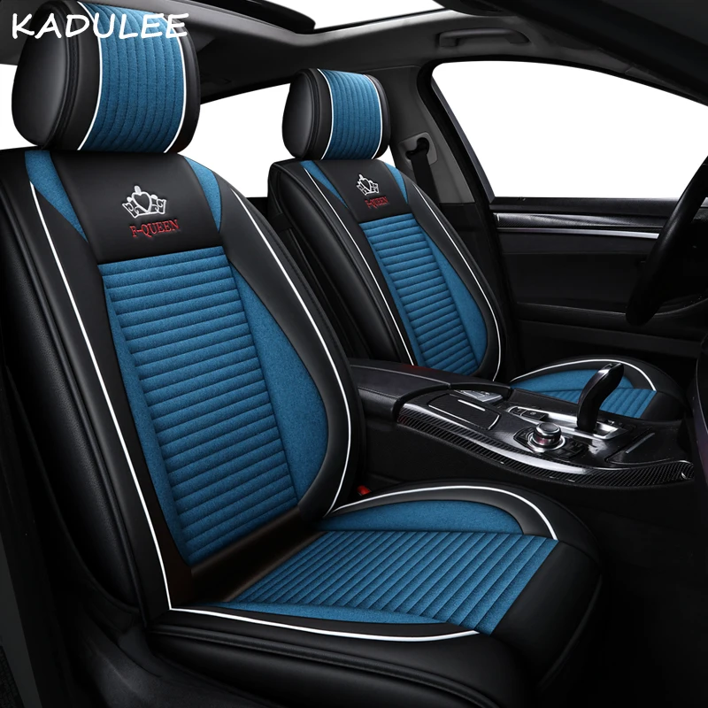 KADULEE Авто льняные автомобильные чехлы для dacia duster logan dokker sandero stepway защитное покрытие автомобильного сиденья чехлы для автомобильных сидений