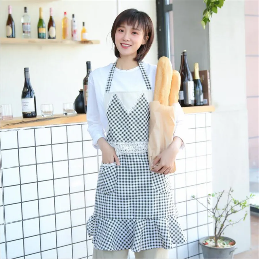 

Lady Women Men Cotton Linen Apron Oil-proof Cooking Baking Kitchen Adult Fashion Sleeveless Aprons KOREA Style Kitchen Utensils