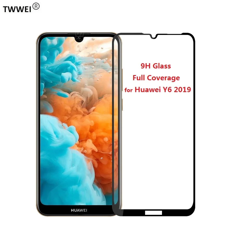 Полное покрытие закаленное Стекло для huawei Y6 2019 защитный на Экран протектор