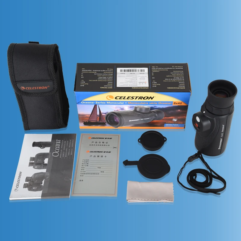Монокулярный встроенный компас Celestron alexana 8x42, полностью покрытый одной бочкой