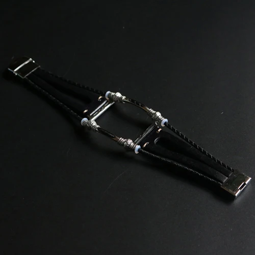 black Ремешок для часов из натуральной кожи для Apple Watch 38 мм 42 мм 40 мм 44 мм винтажный ремешок браслет для iWatch серии 4 3 2 1 для женщин/мужчин - Цвет: black
