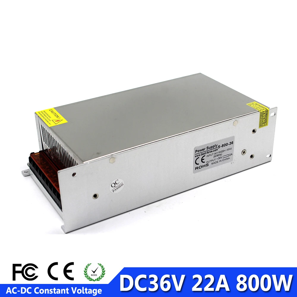 Универсальный DC36V 22A 800W Регулируемый переключатель питания Трансформатор 110V 220V AC