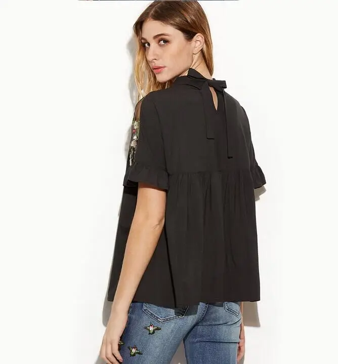 2018 Европа и Соединенные Штаты большой Размеры Для женщин вышивка сетки шить
