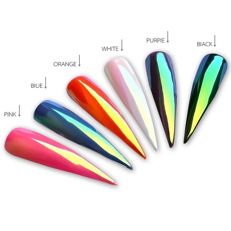 Неоновый блеск Единорог волшебный зеркальный ногтевой порошок 0 2 г ультра тонкий