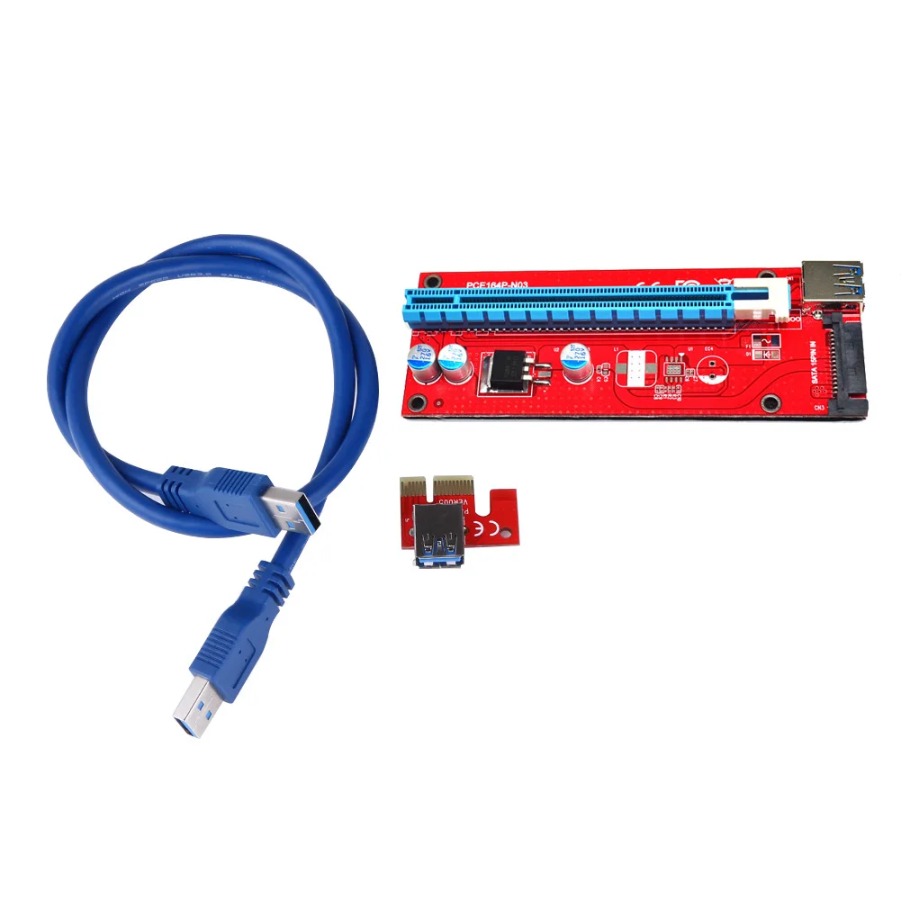USB 3,0 PCI-E Express удлинитель Riser Card Adapter Usb Pcie X1 to X16 SATA 15pin для BTC Litecoin ETH Miner Bitcoin Mining Tool