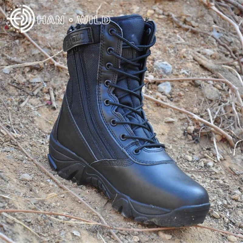

Men Military Tactical Boots High Quality Brand Army Boots Genuine Leather Men Ankle Boots Desert Safty Work Shoes Combat Botas