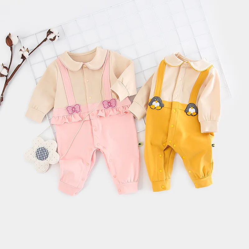 2019 весна и осень 2 цвета доступны с длинными рукавами ремень ползунки сдельник