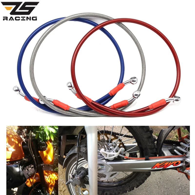 ZS Racing Универсальный 800 мм-1400 мм Мотоцикл Байк Плетеный Стальной гидравлический усиленный тормозной линии сцепления Масляный шланг трубка