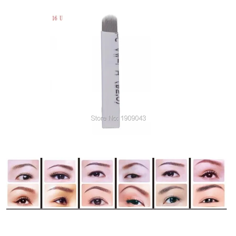 50 шт. U образные изогнутые иглы для перманентного макияжа|permanent makeup needles|curved blademakeup