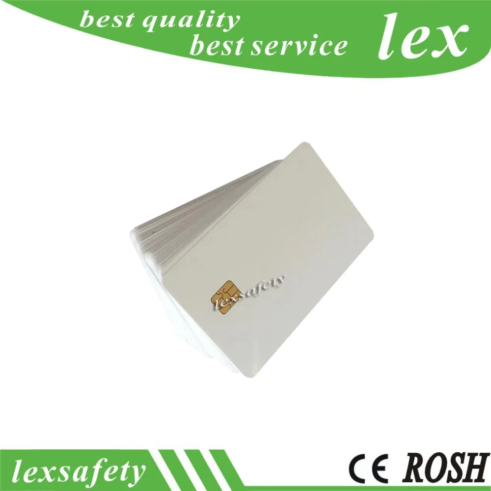 (100 шт./лот) ISO7816 Blank Contact FM4442 Chip PVC Smart IC Card для открыток в отеле и членских карт|contact