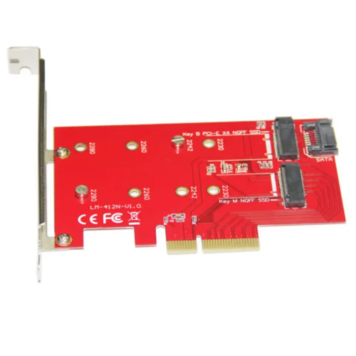 

Desktop PCI-E X4 to Key B M.2 SSD + Key M M.2 for NGFF SSD