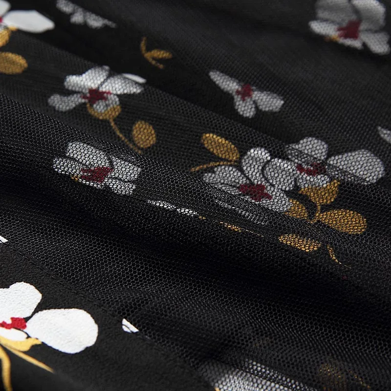 Новое поступление модная Длинная женская юбка сексуальный черный цвет с принтом