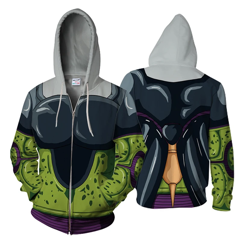 BIANYILONG Новинка осени-зимы 2019 толстовки с 3D принтом Dragon Ball Z Cell косплей на молнии