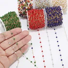 1 метр ручной работы 3,5 мм Abacus стеклянные бусины золотые цепи для ожерелья браслеты ножной браслет Изготовление DIY ювелирных изделий