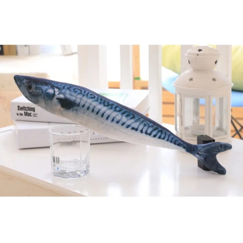 Spanish mackerel Игрушка для домашних животных, кошек, милых рыб, игрушка для жевания, плюшевая мягкая рыба С Кошачьей Мятой, котенок, интерактивный подарок - Цвет: Spanish mackerel