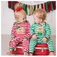 newborn kids rompers long sleeve striped pajamas sleepwear romper cotton clothing christmas baby boys girls children clothes