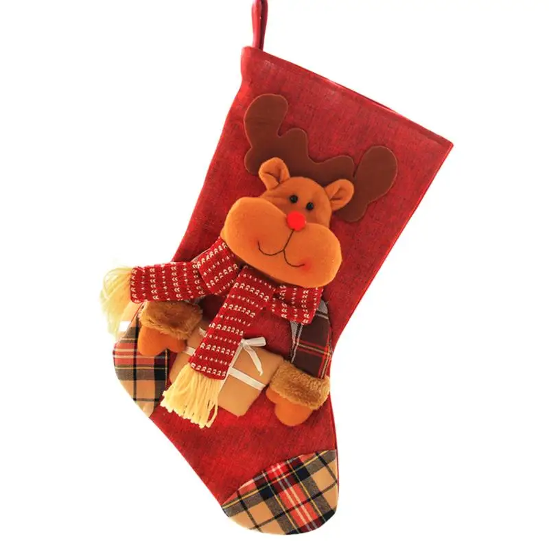Рождественские чулки FunPa подвесной мешок для конфет Подарочный носков Санта