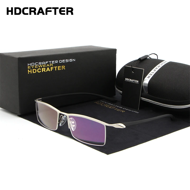 HDCRAFTER Модные оптические оправы металлические очки для мужчин стойки