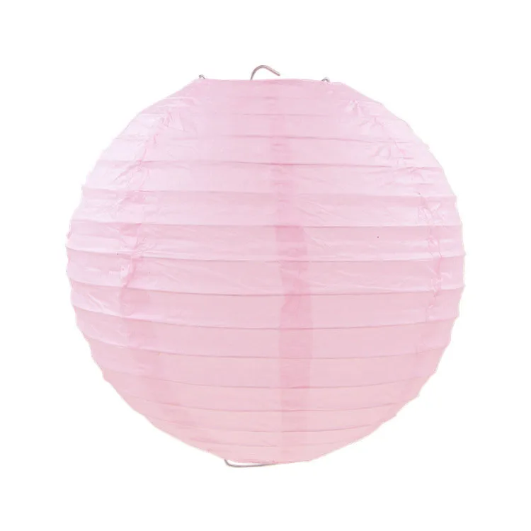 Light Pink 10-15-20-25-30-35-40 см китайский бумажный фонарик Новогоднее украшение свадебные Помолвочные вечерние декоративные бумажные шары лампы для спальни - Цвет: Light Pink