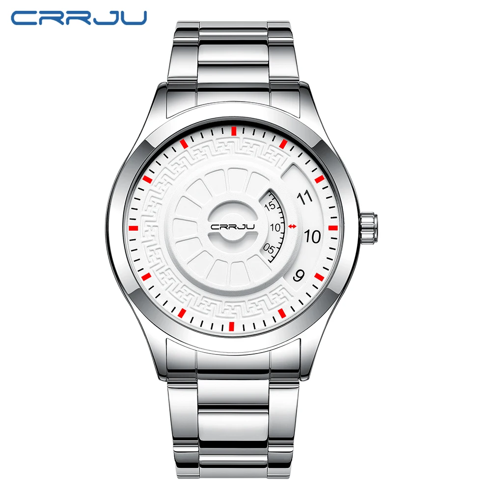Hombre CRRJU Casual Fashion Sport Watch Men's Luxury Stainless Steel Strap Quartz Wrist watches Male Clock relogio masculino | Наручные