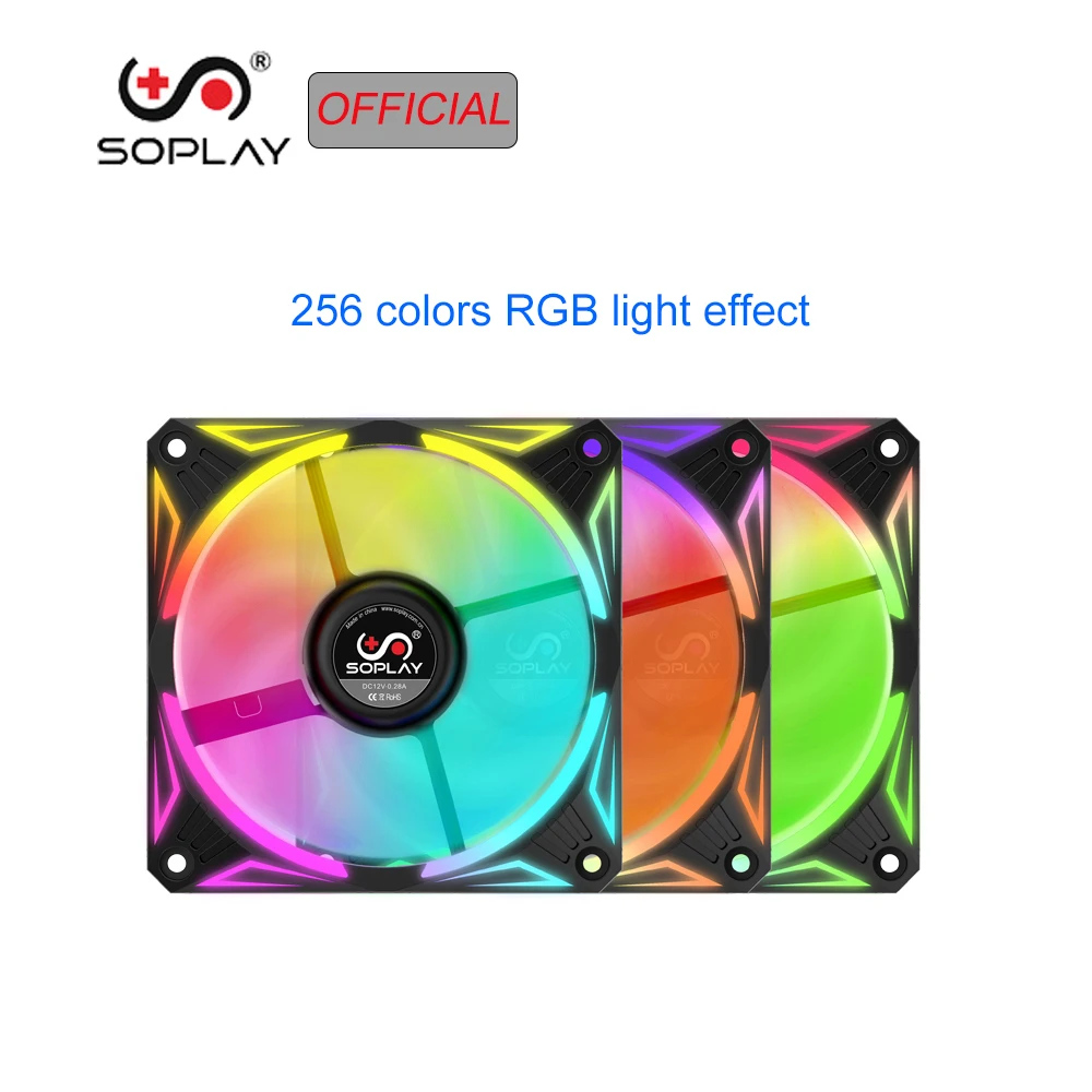 Светодиодный кулер SOPLAY RGB для ПК 120 мм регулируемый цветной чехол с