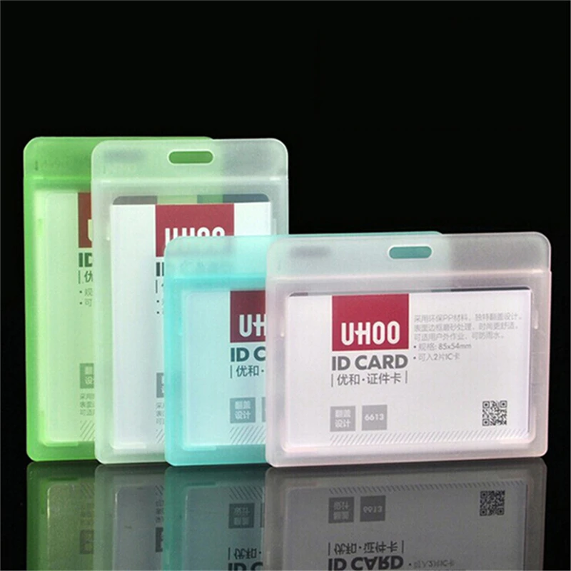 

New White Color 1PCS Plastic Passport Cover Company Office Supply Name Badge Card Case Business PVC Card Holder