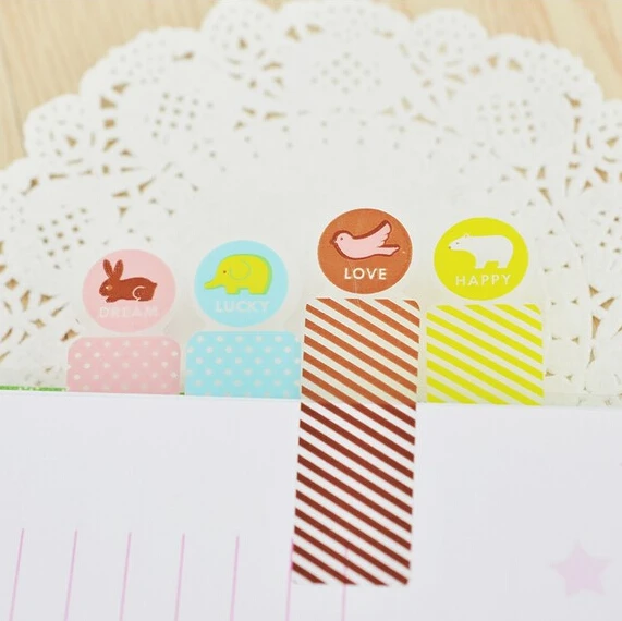 6 упаковок/партия самоклеящаяся разноцветная бумага для заметок 55*15 мм