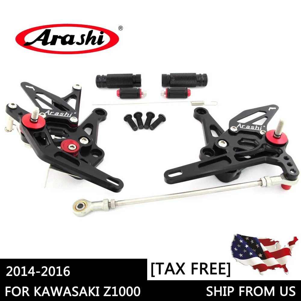 

Араши отправляется из США для KAWASAKI Z1000 Z 1000 Z1000SX 14-16 CNC Rearset подножки заднего вида Регулируемая подставка для ног черный