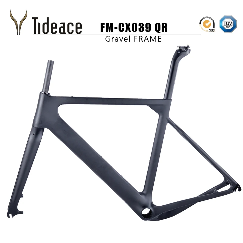 

Tideace Post Mount 160mm Aero Gravel Bicycle Frame S/M/L Disc Bike Carbon Gravel Frame QR Or Thru Axle