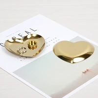 heart creative storage tray dish stainless steel jewelry ornaments ring colorful golden pink plate plates decoration gift 1pcs