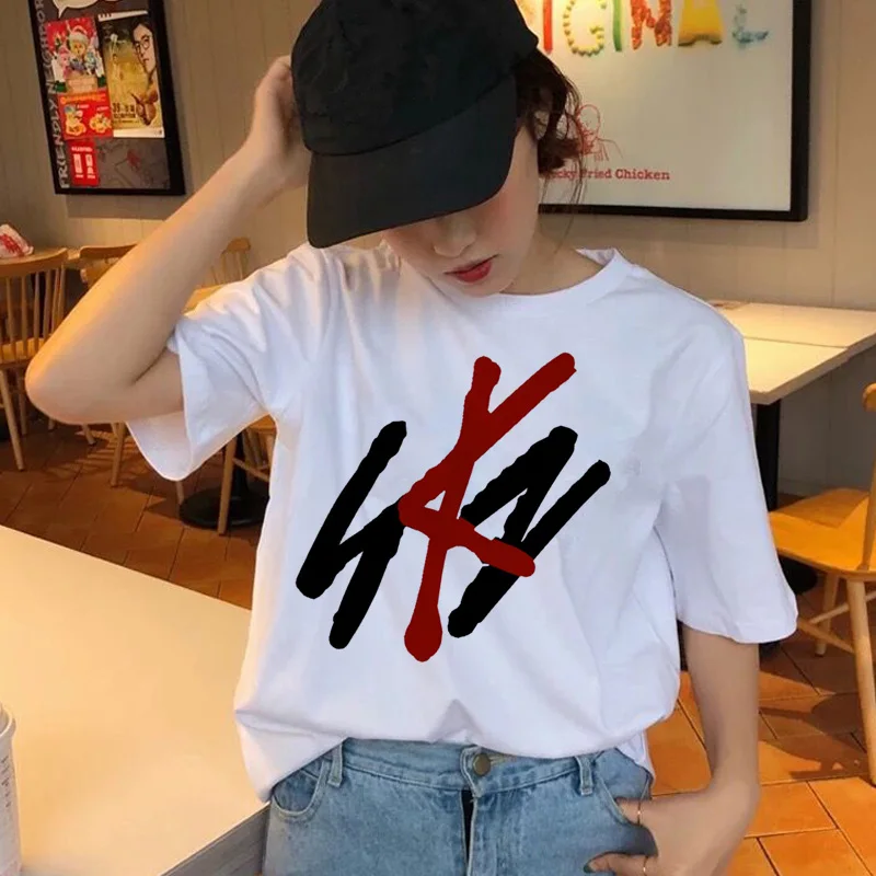 Женская футболка StrayKids, футболка с короткими рукавами, топы в стиле хип-хоп, Harajuku, футболка, топы, футболки в стиле хип-хоп, Женская Повседневная футболка