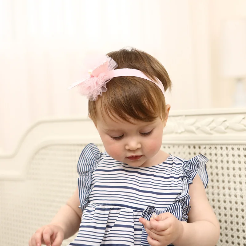 Новинка милые повязки на голову с цветами аксессуары для волос девочек Кружевная