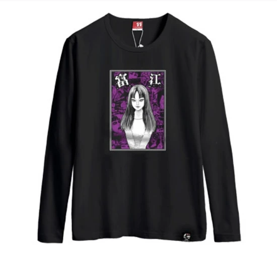 Футболка с длинным рукавом Junji Ito принтом ужасов манга томие удзумаки суичи