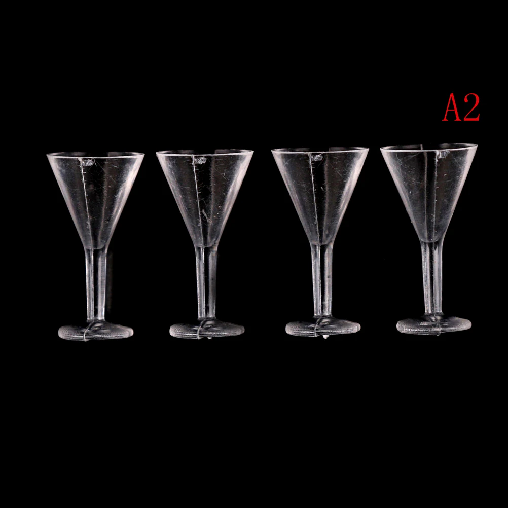 4PCS Dollhouse 1:12 Kitchen Plastic Goblets Clear Glass Cups Toy Miniature Small Mini Cup Supply | Игрушки и хобби