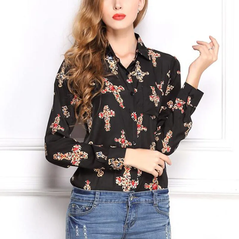 2019 модная женская шифоновая рубашка с воротником-стойкой пикантные дизайнерские