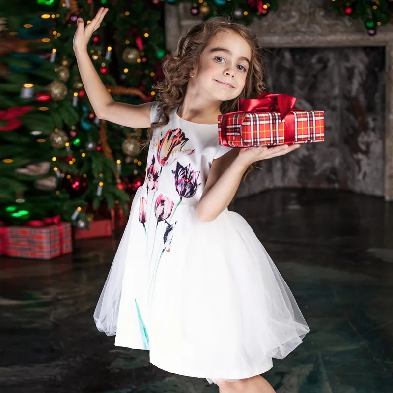Childdkivy Girls Summer Mesh Dresses 2018 Flower Cute Princess Dress Kids For Birthday Children Party | Детская одежда и обувь