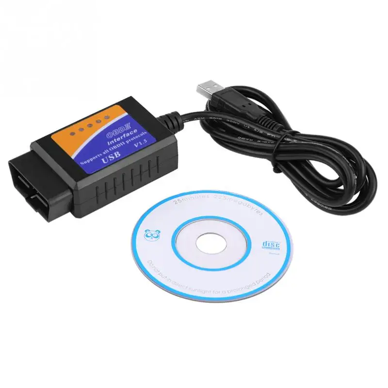 2018 Vgate сканер USB ELM322 OBD2 OBD 2 интерфейсный кабель автомобильный ECU диагностический
