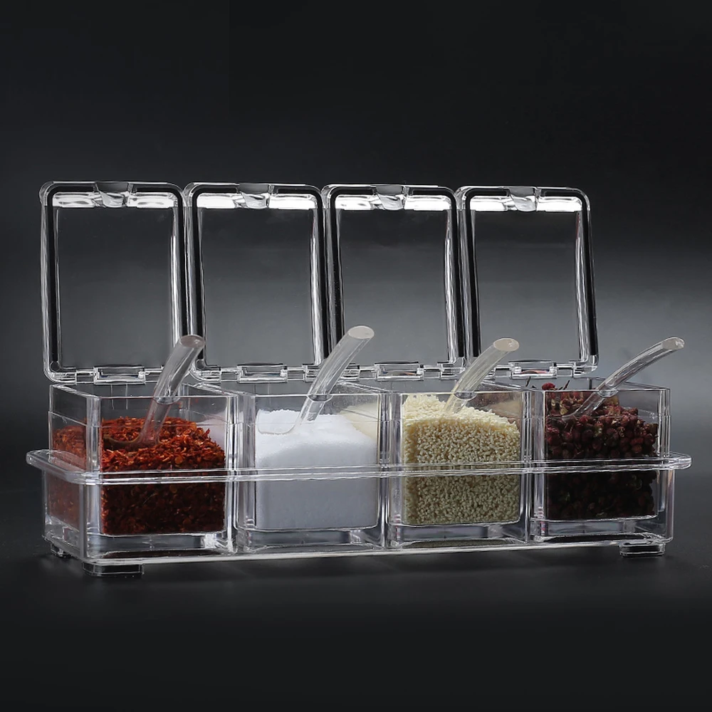 Spice box creative salt shaker household combination set glass seasoning storage kitchen jar wx9061806 | Дом и сад