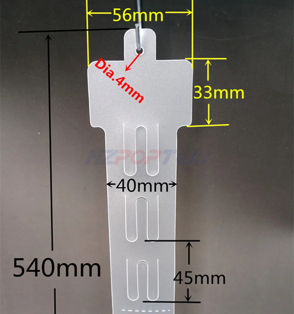 L54cm пластиковая прозрачная ПП Розничная торговля Висячие товары клип полоса 12 шт