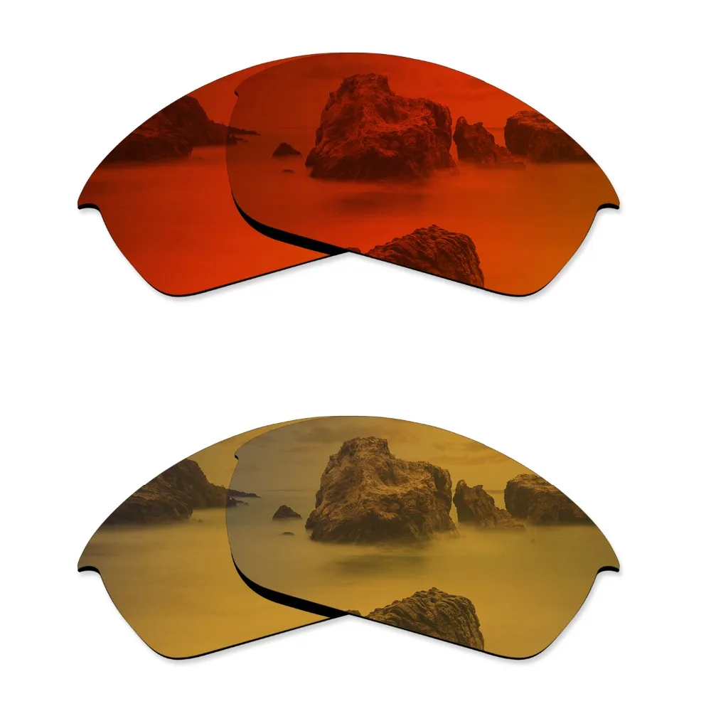 2 пары поляризованных солнцезащитных очков Glintbay Сменные линзы для Oakley Flak Jacket XLJ Fire